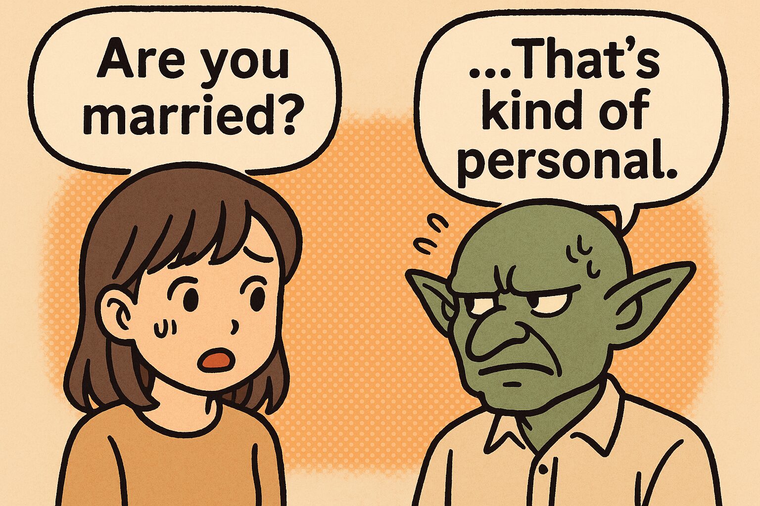 初対面で結婚や恋人の有無を聞くことは失礼な図