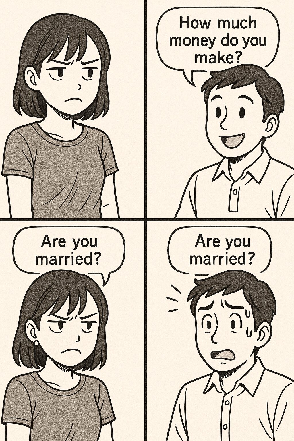 失礼なことを言って相手に嫌がられている図