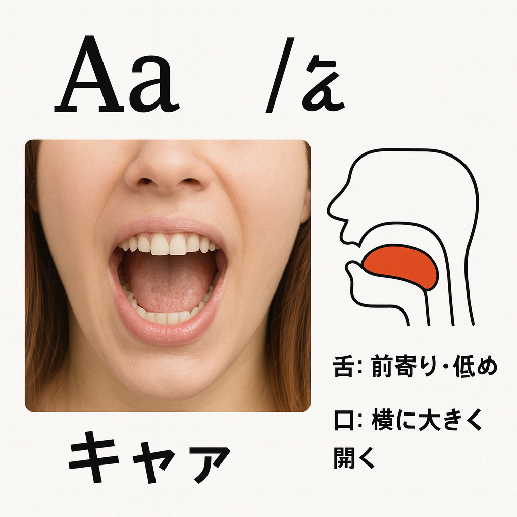 日本語のアに似た英語のネイティブ発音の図