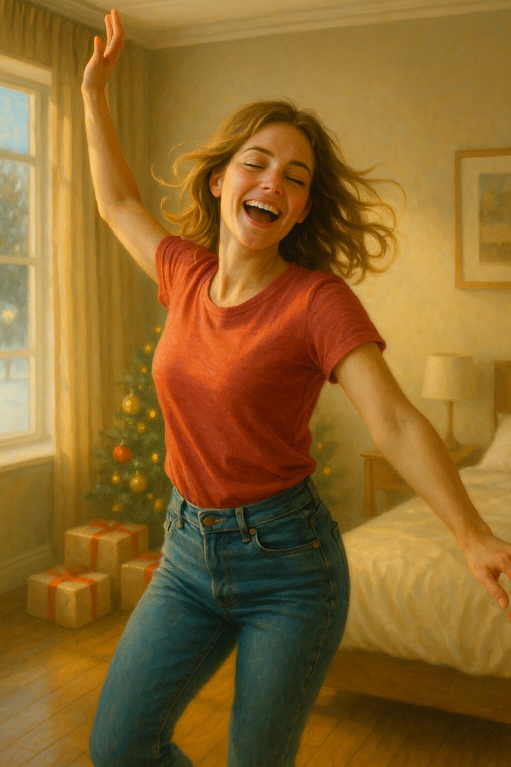 1人で好きなように生きている女性の図