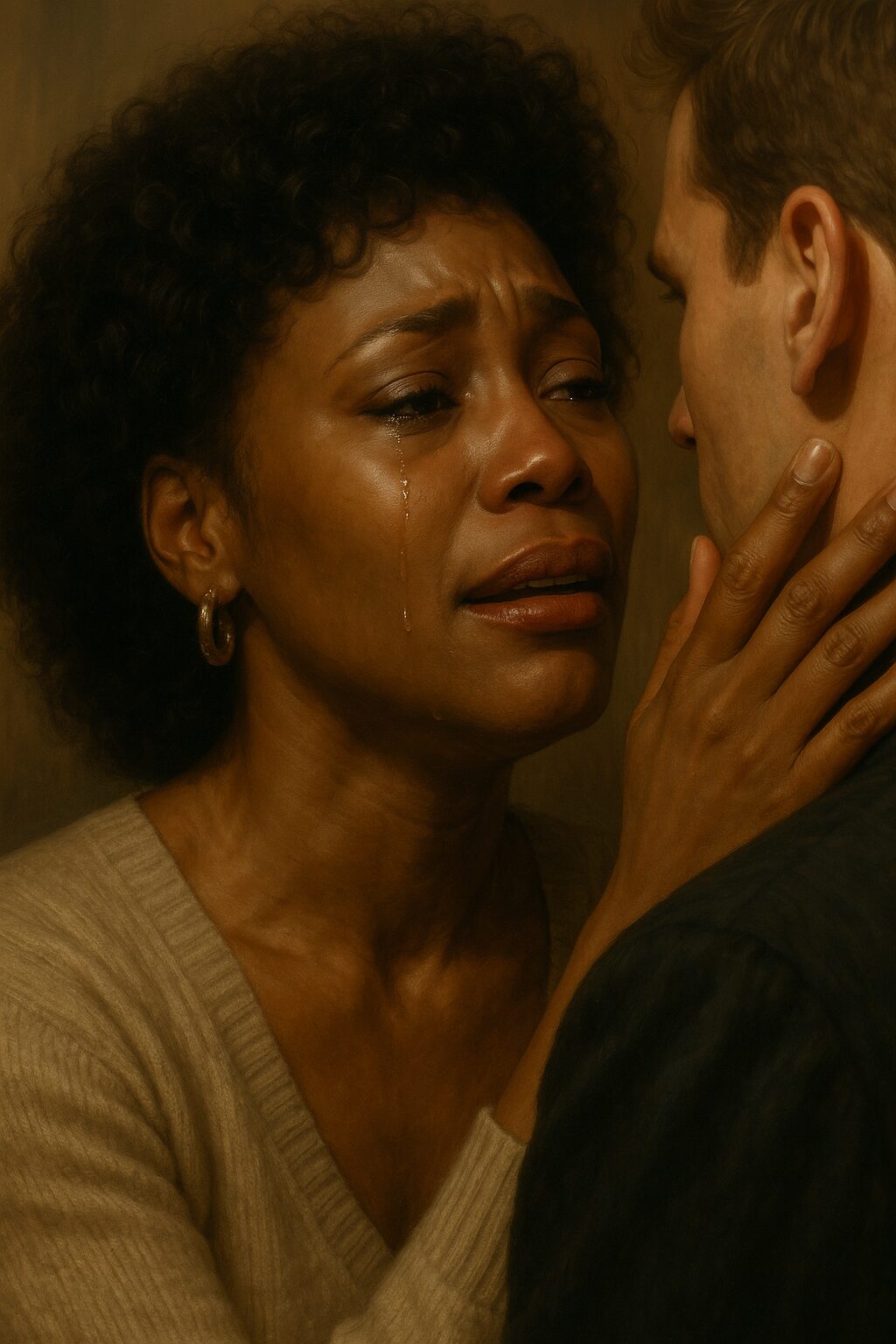 愛する人との別れを涙ながらに受け入れ、相手の幸せを願う図