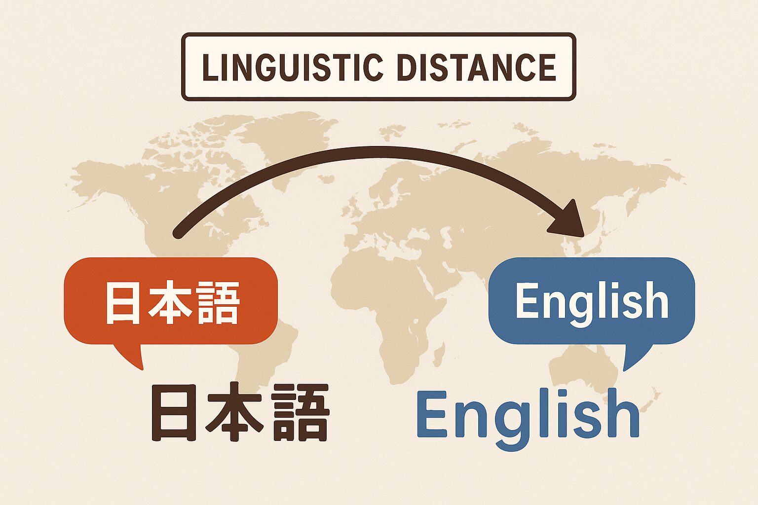 言語間距離（linguistic distance）の図
