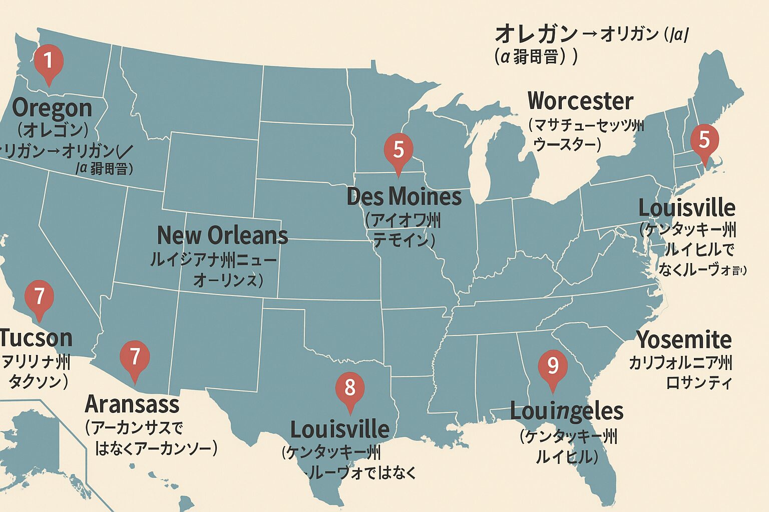 アメリカ合衆国の地図
